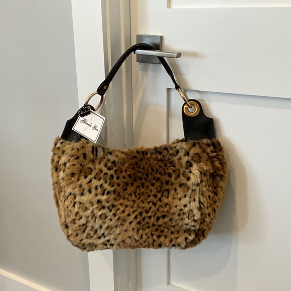 Glenda Gies- Vivian- NEW! Shoulder bag-Golden Cheetah Faux Fur-Retired - Picture 3 of 4